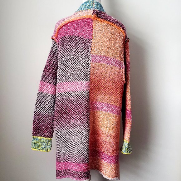 DEX Women's Patchwork Knit Cardigan Multi-colour Cozy Soft ASO Hallmark Movies - Picture 8 of 12